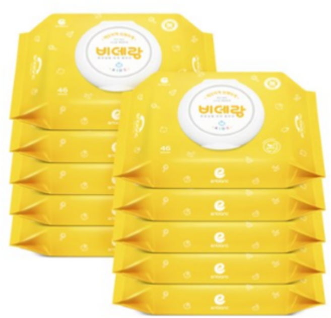 앙블랑 비데랑 키즈 비데티슈 캡형, 46매, 3개