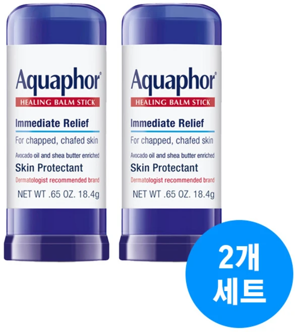 [미국발송] 아쿠아퍼 아쿠아포 힐링 밤스틱 0.65oz Aquaphor Healing Balm Stick immediate Relief (베이비X), 2개, 18.4g - 쿠팡