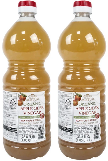 코스트코 애사비 ACETUM 유기농 사과식초, 2개, 1L - 쿠팡
