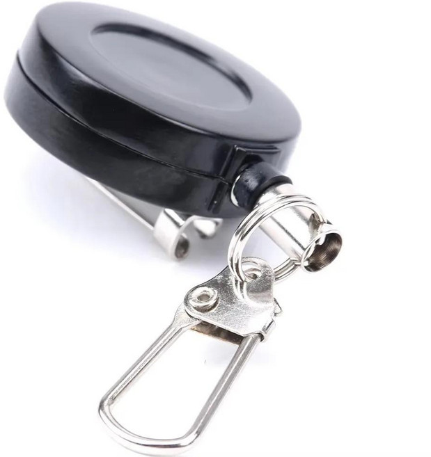 플라이 낚시 징거 리트랙터 클립 배지 홀더 키 체인 후크 코드 라인 와인더 추출기 장비 도구, 색상: 7. AD-010 black, 1개