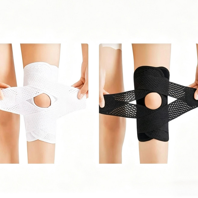 등산 러닝 무릎보호대 통기성 좋은 압박 밴드 관절 보호 남녀공용 스포츠 서포터, M 사이즈 [적합 40-60kg ], 블랙-2개입