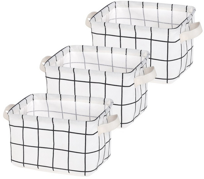 러너즈 북유럽 패브릭 생활방수 바스켓, 화이트, 3개