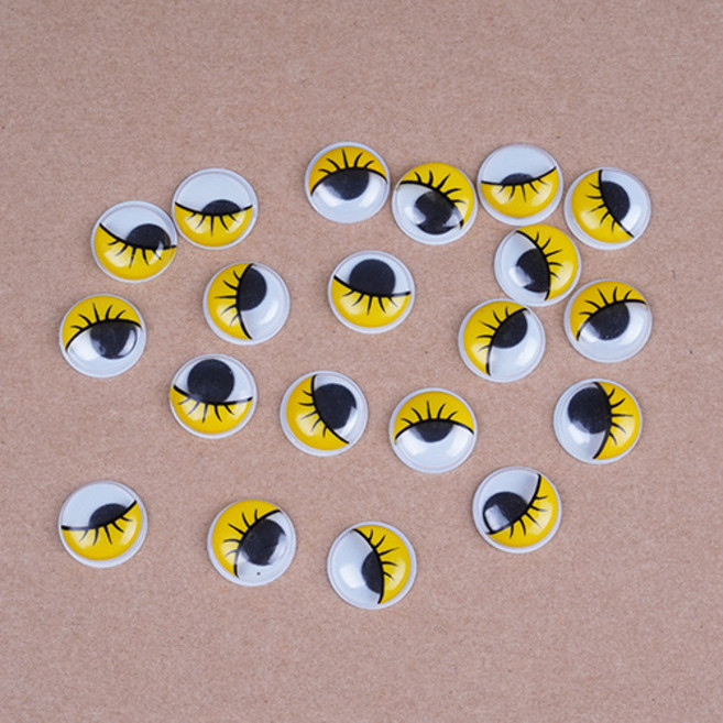 칼라 눈썹눈(노랑 15mm)