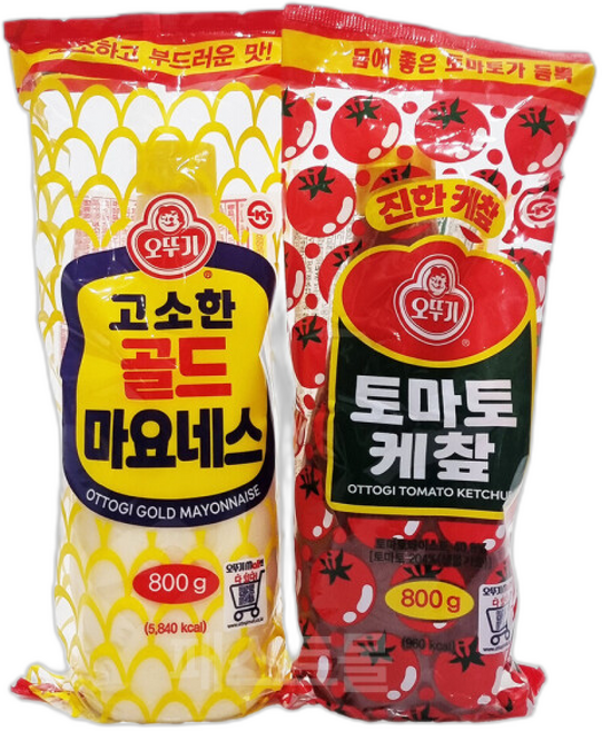 오뚜기 고소한 골드 마요네스 + 오뚜기 케찹 세트, 1개, 800g
