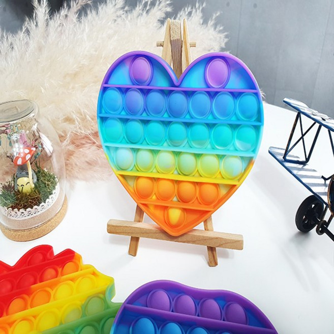 실리콘 팝잇 뽁뽁이 장난감 버블 푸쉬팝 그라데이션 레인보우 푸시팝, 17.고래, 1개