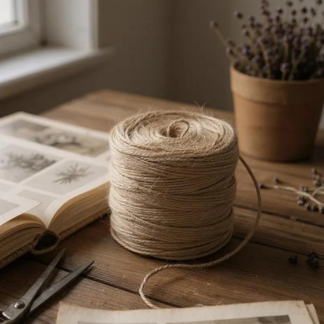 리본공간 빈티지 2mm 얇은 황마 끈 1롤, 400m