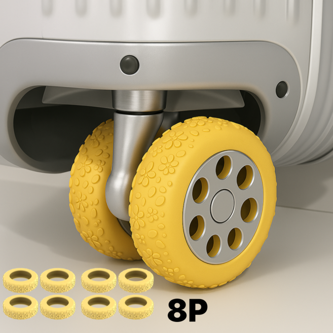 주포어유 벗겨지지않는 벚꽃 고급 저소음 캐리어 바퀴 보호 커버