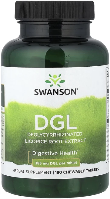Swanson DGL 385mg 츄어블 정 180정, 1개 - 쿠팡