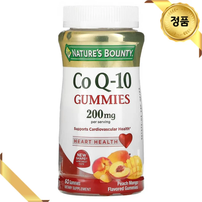 네이처스바운티 CoQ-10 구미젤리 복숭아 망고맛 100mg 구미젤리 60개 코큐텐, 1개, 60회분 - 쿠팡