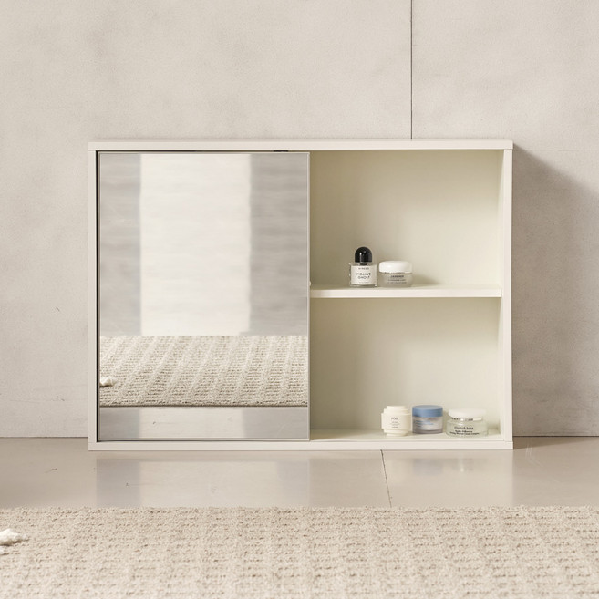 오비에르 슬라이딩 수납화장대 거울 미니 책상 서랍장 800, 단품