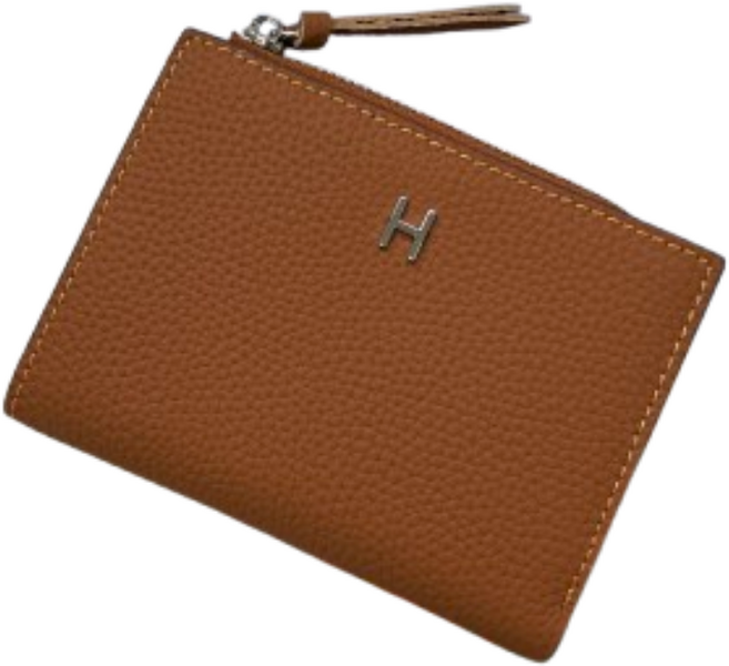 MINA 拉鍊短夾 真皮牛皮輕薄款