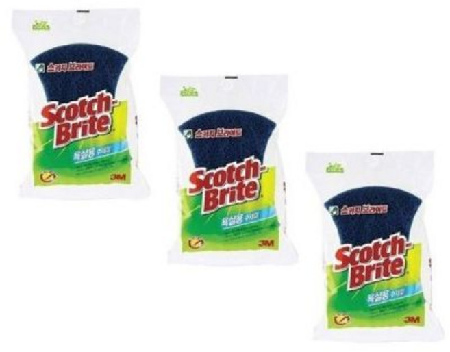 스카치브라이트 욕실용 수세미 (BC1) 3P 1세트, 스카치브라이트 욕실용 수세미 (BC-1) 3P 1세트