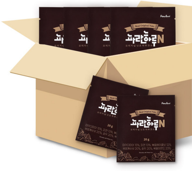 하루견과 파란하루N 100봉 실속형 견과류 고급견과구성, 20g, 100개