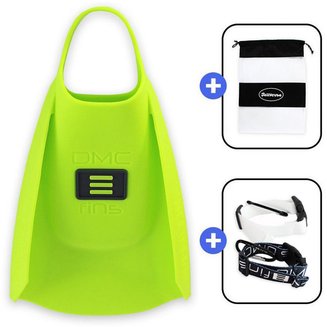 DMC 슈퍼핀 숏핀 오리발 SUPER FIN 젤리큐브메쉬백 증정, 라임