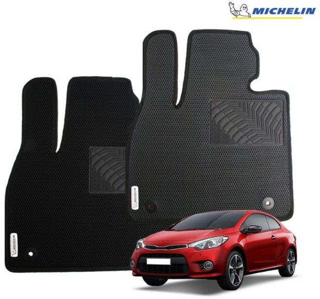 기아 K3 미쉐린 스마트 매쉬코일매트 메쉬바닥매트, 1열전용, 블랙, K3쿱 (13년8월~18년2월)／KF156