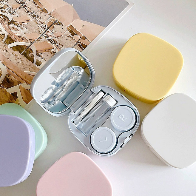 보냄 심플 휴대용 렌즈케이스 세트 렌즈통 렌즈집게