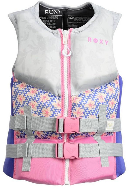 ROXY 여성용 구명 조끼 USCG 및 캐나다 운송 승인 PFD EvNeoprene CGA 구명조끼 제트 스키 웨이크보드 래프팅 세일링 서핑 보트 수상 스포츠용, Small