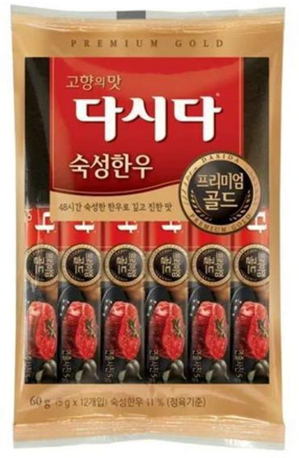 CJ 제일제당 다시다 프리미엄골드 한우 스틱포장, 60g, 80개