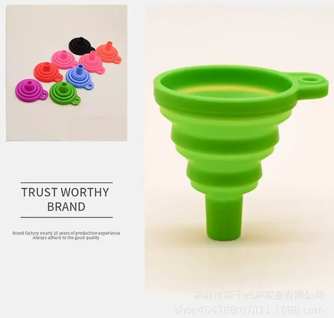 자동차 엔진 깔때기 범용 실리콘 액체 와셔 유체 변경 접이식 휴대용 오일 휘발유, 01 1pcs, 01 녹색