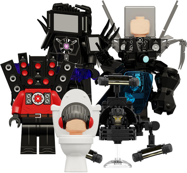 로앤제이 스키비디 토일렛 미니블록 타이탄vs토일렛 6종 세트, 1개 세트 (6pcs), 1개