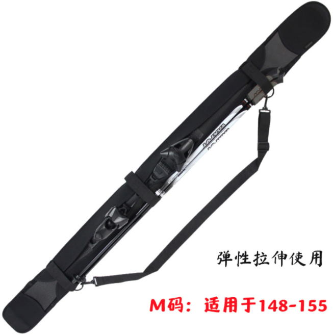 滑雪杖收納袋 彈性伸縮 可調節肩帶 耐磨材質 輕巧便攜, 1套, 黑色M