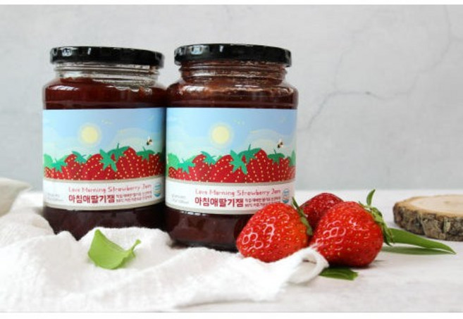 오늘쨈 수제딸기쨈 논산 아침애딸기잼 프리미엄 [원산지:국산(충청남도 논산시)], 530g, 2개
