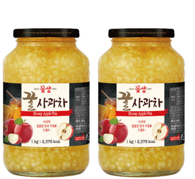 꽃샘 꿀사과차, 1kg, 2개