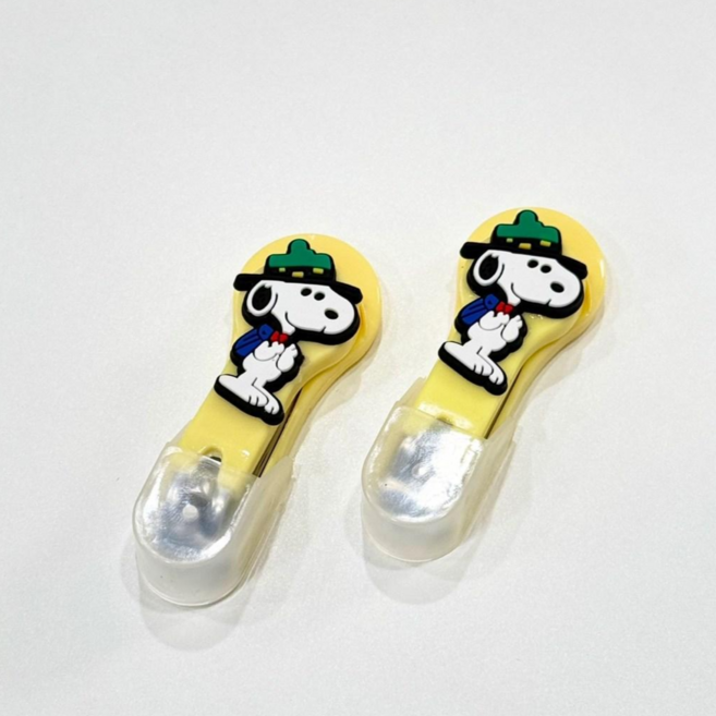 휴대용 귀여운 캐릭터 손톱깍이, 2개, 모자 스누피 옐로우