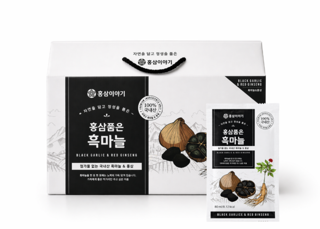 홍삼이야기 진한 숙성 흑마늘즙 80ml 30포, 30개