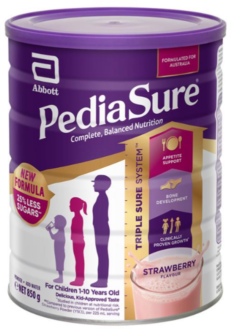 호주 페디아슈어 스트로베리 뉴 포뮬러 850g 1~10세 어린이를 위한 완전하고 균형잡힌 영양, 1개