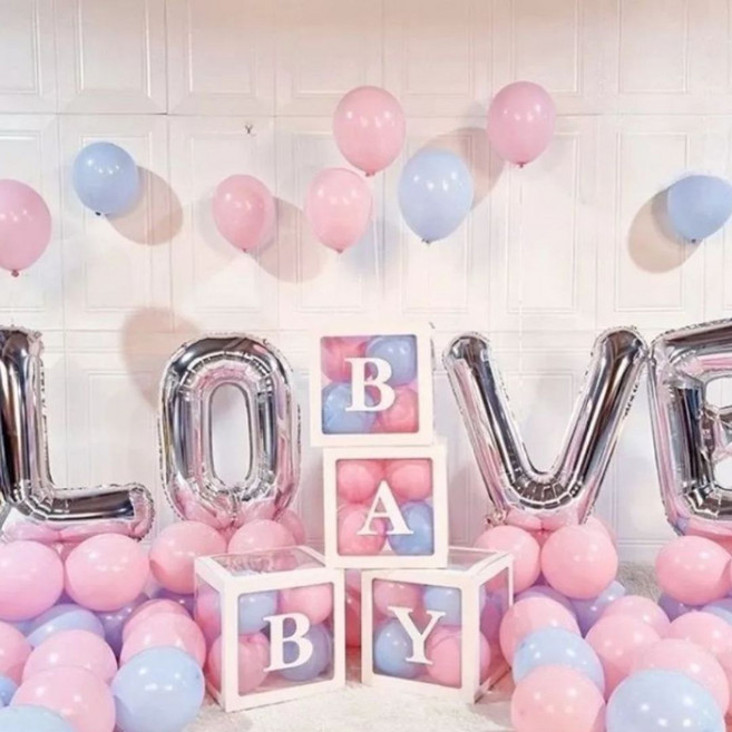 LOVE BABY 字母氣球套組 派對裝飾 嬰兒派對 拍照道具, ＢＡＢＹ字樣, 1套