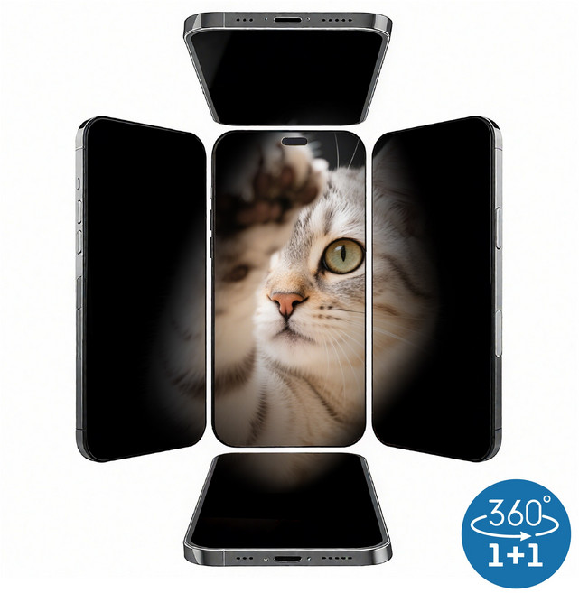 FASEN 사방팔방 아이폰 사생활보호필름 강화유리 액정보호필름 지문방지 고화질 풀커버 2매입, 사생활보호, 2개