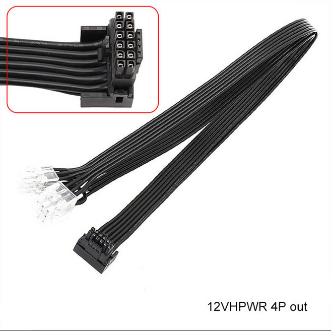 LEADEX Superflower 모듈러 전원 케이블 24 핀 CPU PCIE 라인 12vhpwe Sata 9 그리드 그래픽 카드, 03 12vhpwr 4p out, 1개