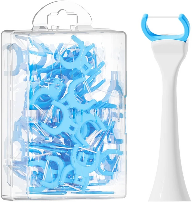 필립스 소닉케어 전동 칫솔과 호환되는 교체용용 치실 브러시 헤드 치아용 리필 50개, [02] White-50 Floss Picks - 쿠팡