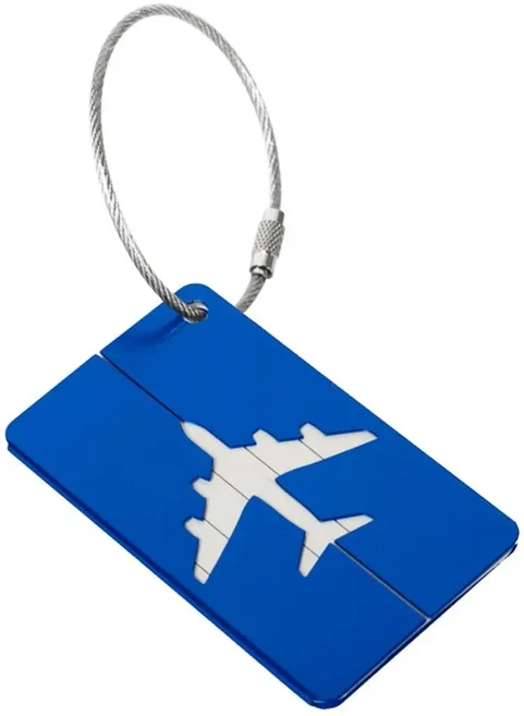 재사용 가능한 알루미늄 여행 수하물 태그 가방 라벨 스테인레스 스틸 루프 이름 ID 카드, 08 7