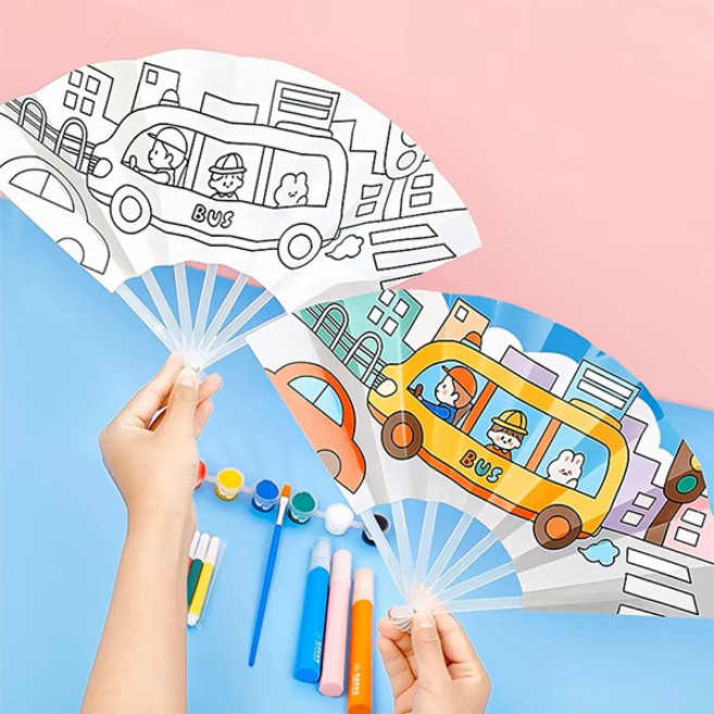 KO 부채 종이접이 밑그림 색칠하기 합죽선 / 랜덤 1개입