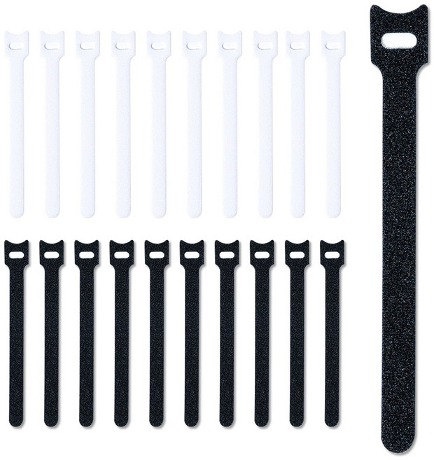 구스페리 벨크로 고리형 케이블타이 블랙 50p + 화이트 50p 세트, 1세트
