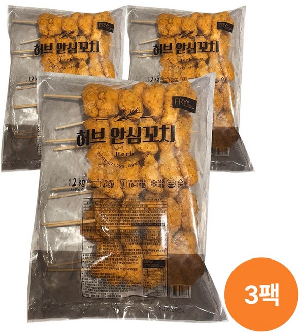 허브향 솔솔 후라이드 안심꼬치 10개입, 3개, 1.2kg