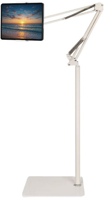 캐시풀 140cm 자바라 스탠드 태블릿 스마트폰 침대 거치대 고급형, 베이지, 1개