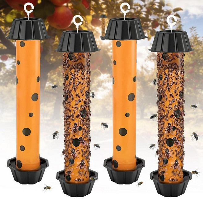 미국출고 평점4.5+ 239088 6 Pack Fly Trap Stick Sticky Traps Indoor/Outdoor Flies Catcher Paper Tape St, 4 pack