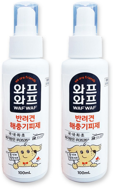 일동제약 와프와프 반려견 해충기피제 / 모기 진드기, 혼합색상, 2개, 100ml