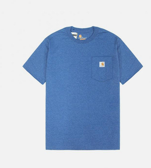 칼하트 (K87) 워크 포켓 반팔티 LIGHT COBALT HEATHER (H11)