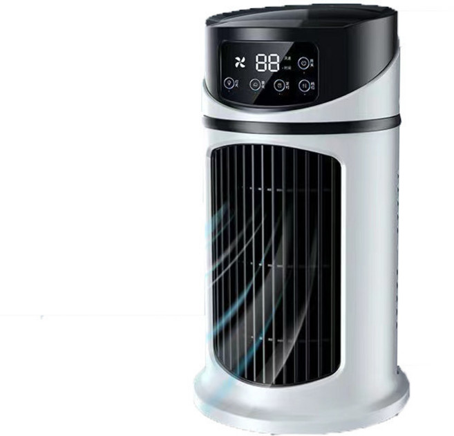 Hqzoomee 듀얼 미니 냉풍기 급속냉동 자동회전 대용량 냉풍기 추천 S5, K8화이트(USB+날개 없는 선풍기+미스트 가습)