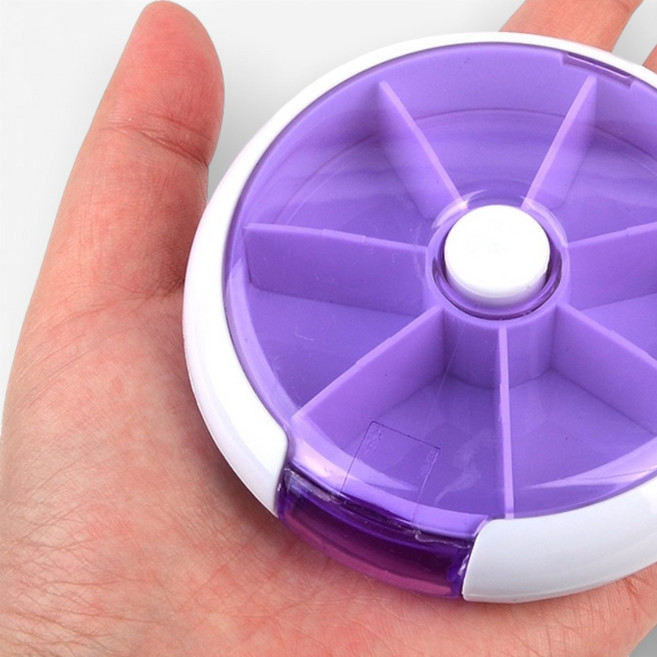 회전형 알약파우치 영양제 보관용기 일주일 약통, 5개