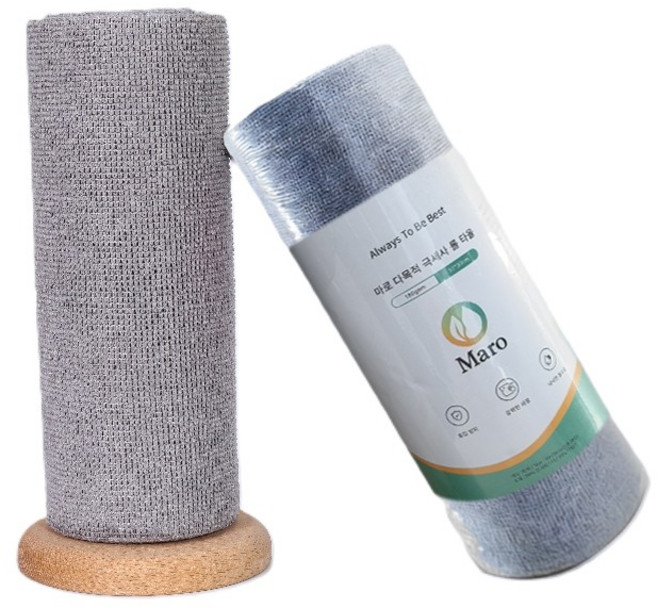 마로 다목적 극세사 30매 빨아쓰는 두꺼운 롤 행주 타올 30x30cm, 1개, 그레이