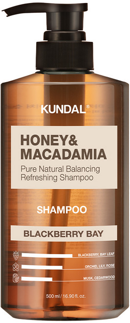 쿤달 허니 앤드 마카다미아 네이처 샴푸 블랙베리베이향, 500ml, 4개