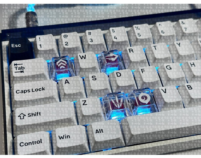 발로란트 투명 키캡 제트 스킬 키보드 커스텀 레이나 오멘, 네온