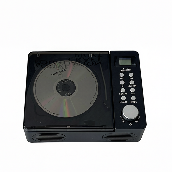 PYHO 휴대용 CD플레이어 무선 블루투스 스피커 겸용 선물용, 블랙, MQ01