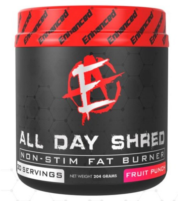 Enhanced 인헨스드 All Day Shred 올데이 쉬레드 Fat버너 30서빙 후르츠펀치 맛, 204g, 1개