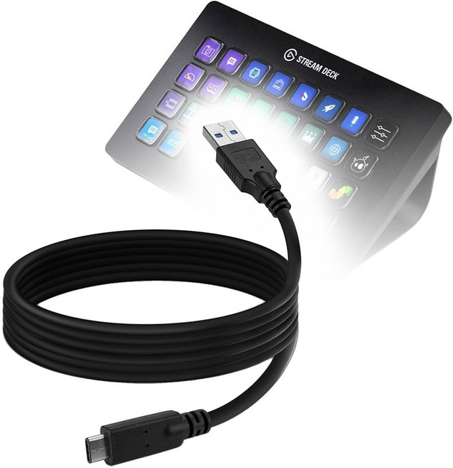 엘가토 스트림 덱 XL - DirectSync USB 3 0 A에서 1 타입 C C 충전 및 동기화 케이블 6피트 블랙